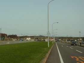 旭川空港の前の道
